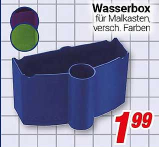 Wasserbox für Malkasten, verschieden Farben