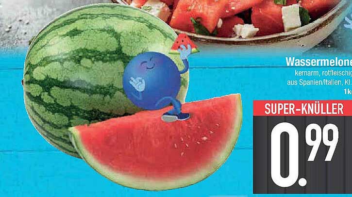 Wassermelone kernarm, rotfleischig aus Spanien/Italien, 1kg