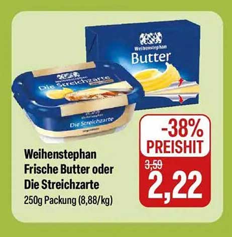Weihenstephan Frische Butter oder Die Streicharte 250g Packung