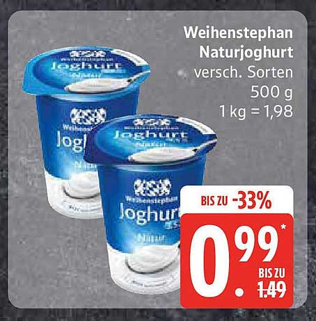 Weihenstephan Naturjoghurt verschiedene Sorten 500 g