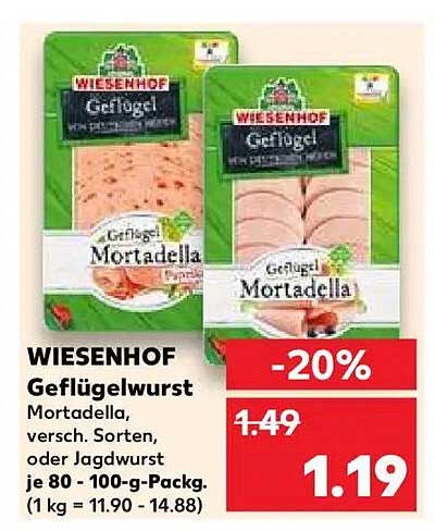 WIESENHOF Geflügelwurst Mortadella - 20% Rabatt