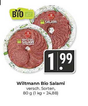 Wiltmann Bio Salami – verschiedene Sorten, 80 g