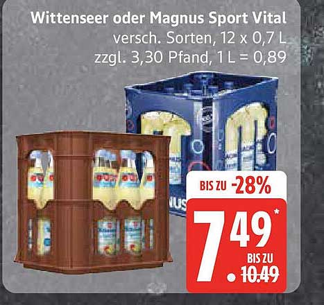 Wittenseer oder Magnus Sport Vital 12 x 0,7 L