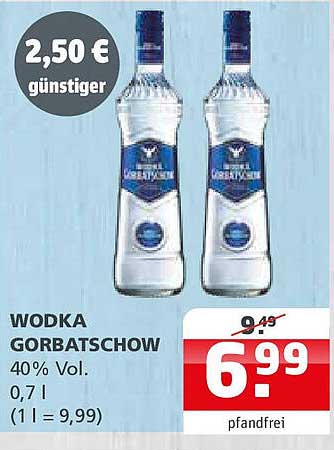 Wodka Gorbachow 40% Vol. 0,7 l - Pfandfrei