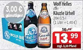 Wolf Helles oder Käuzle Urhell 20 x 0,5 l