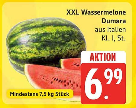 XXL Wassermelone Dumara aus Italien, Klasse I, Stück