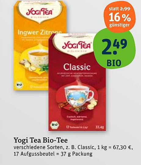Yogi Tea Bio-Tee - verschiedene Sorten, z. B. Classic