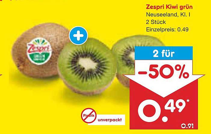 Zespri Kiwi grün – 2 Stück zum Sonderpreis