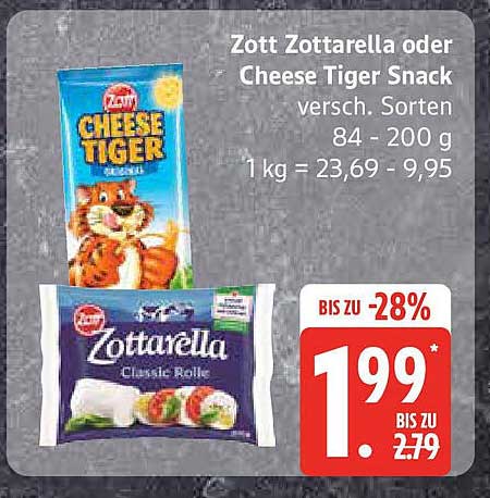 Zott Zottarella oder Cheese Tiger Snack