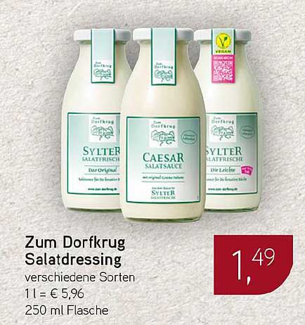 Zum Dorfkrug Salatdressing - verschiedene Sorten