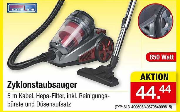 Zyklonstaubsauger mit 5 m Kabel und Hepa-Filter