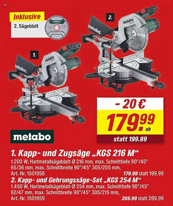 1. Kapp- und Zugsäge „KGS 216 M“