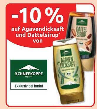 -10 % auf Agavendicksaft und Dattelsirup* von