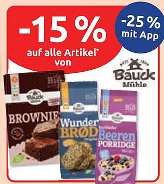 -15 % auf alle Artikel* von Bauck Mühle