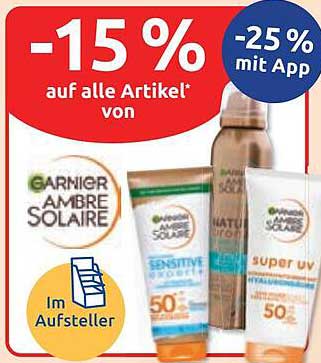-15 % auf alle Artikel* von GARNIER AMBRE SOLAIRE
