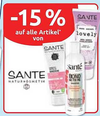 -15 % auf alle Artikel von SANTE
