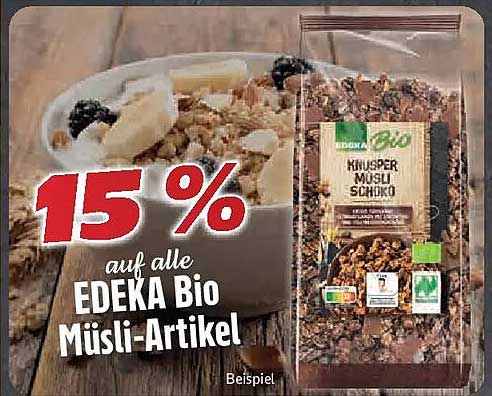 15 % auf alle EDEKA Bio Müsli-Artikel