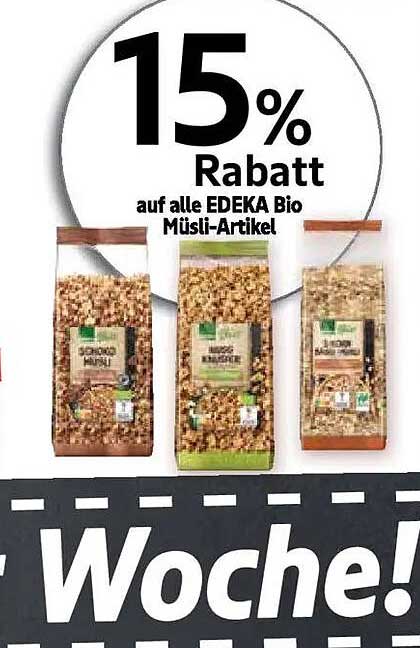 15% Rabatt auf alle EDEKA Bio Müsli-Artikel