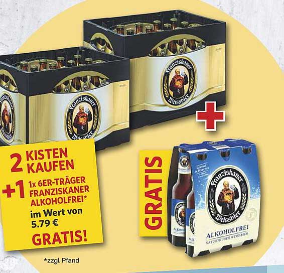2 KISTEN KAUFEN +1 1x 6ER-TRÄGER FRANZISKANER ALKOHOLFREI* im Wert von 5.79 € GRATIS!