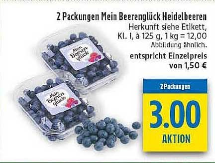 2 Packungen Mein BeerenGlück Heidelbeeren