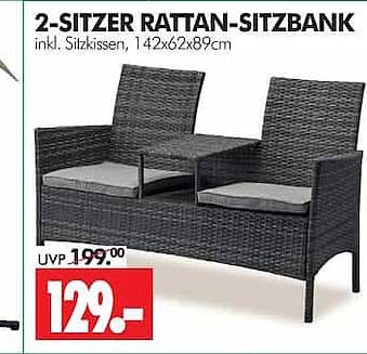 2-SITZER RATTAN-SITZBANK