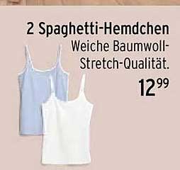 2 Spaghetti-Hemdchen Weiche Baumwoll-Stretch-Qualität