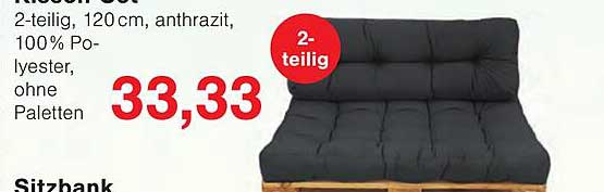 2-teilig, 120cm, anthrazit, 100% Polyester, ohne Paletten