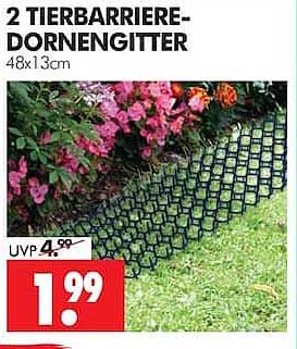 2 TIERBARRIERE-DORNNENGITTER 48x13cm