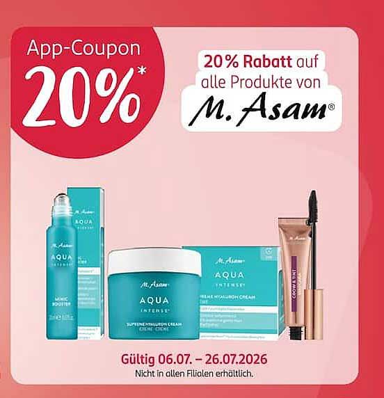20% Rabatt auf alle Produkte von M. Asam