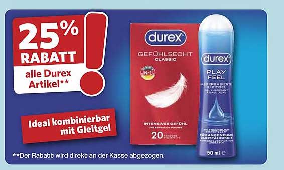 25% RABATT alle Durex Artikel**