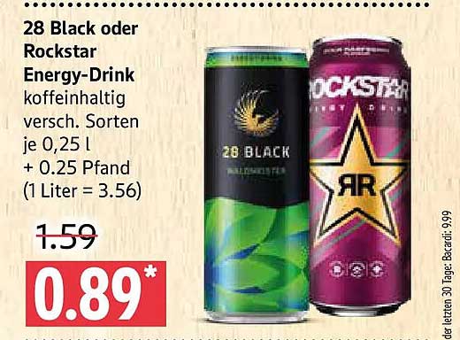 28 Black oder Rockstar Energy-Drink