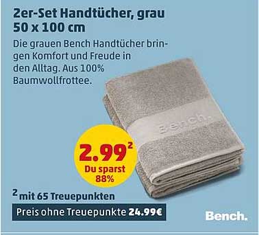 2er-Set Handtücher, grau 50 x 100 cm