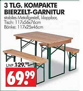 3 TLG. KOMPAKTE BIERZELT-GARNITUR