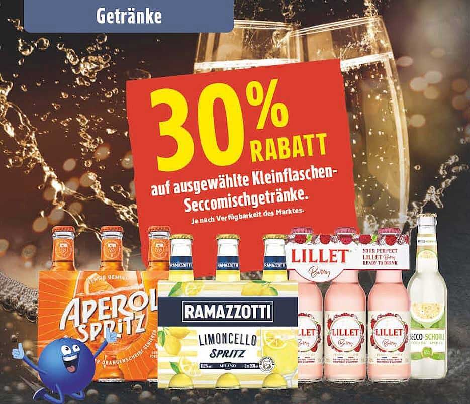 30% RABATT auf ausgewählte Kleinflaschen-Seccomisgetränke.
