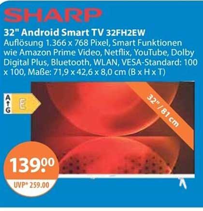 32" Android Smart TV 32FH2EW