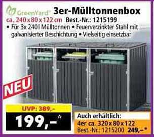 3er-Mülltonnenbox