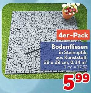 4er-Pack Bodenfliesen