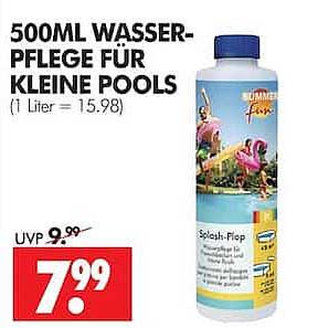 500ML WASSER-PFLEGE FÜR KLEINE POOLS (1 Liter = 15,98)