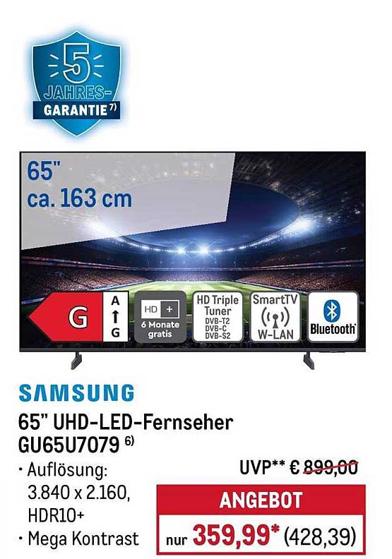 65” UHD-LED-Fernseher GU65U7079