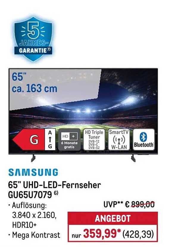 65" UHD-LED-Fernseher GU65U7079