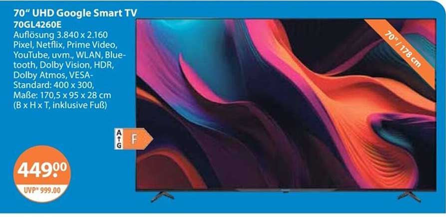 70” UHD Google Smart TV 70GL4260E