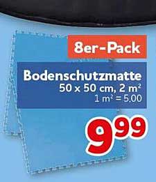 8er-Pack Bodenschutzmatte 50 x 50 cm, 2 m² 1 m² = 5,00