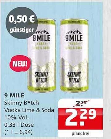 9 MILE Skinny B*tch Vodka Lime & Soda 10% Vol. 0,33 l Dose (1 l = 6,94)