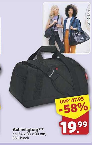 Activitybag** ca. 54 x 33 x 30 cm, 35 l, black