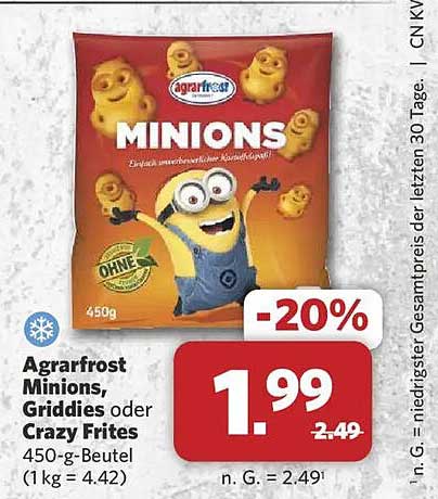 Agrarfrost Minions, Griddies oder Crazy Frites