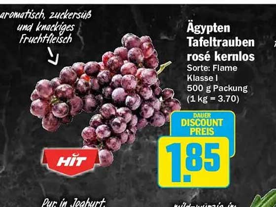 Ägypten Tafeltrauben rosé kernlos