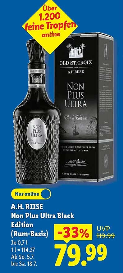 A.H. RIISE Non Plus Ultra Black Edition (Rum-Basis)