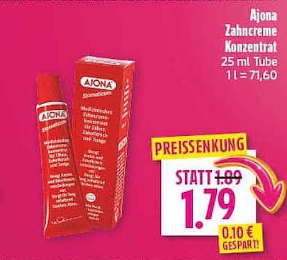 Ajona Zahncreme Konzentrat 25 ml Tube 1 l = 71,60