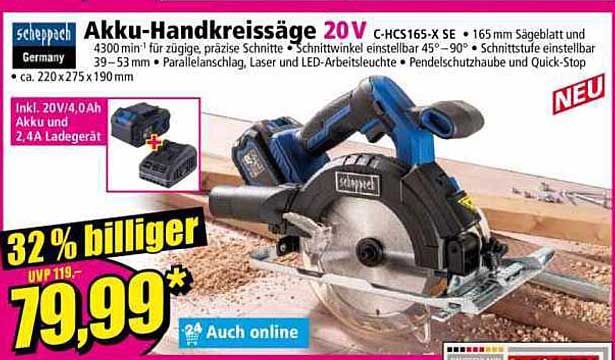 Akku-Handkreissäge 20V