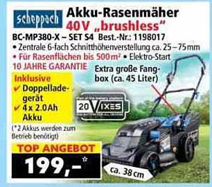 Akku-Rasenmäher 40 V „brushless“